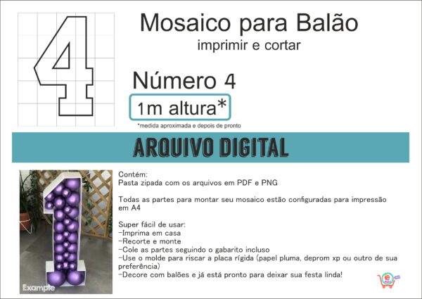 Template Número Grande 1 metro - Arquivo Digital - Imagem 5