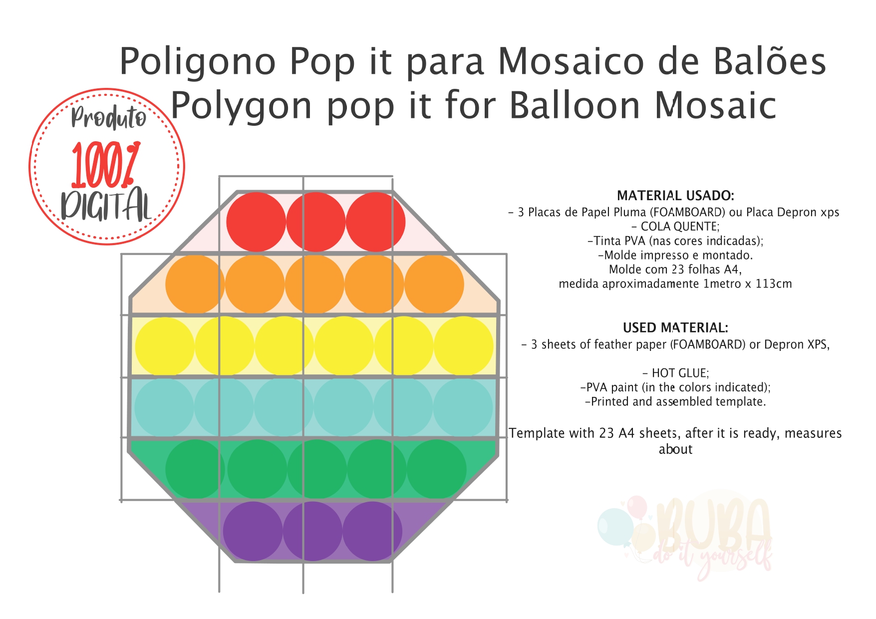 Template POP IT Poligono - Arquivo Digital - Imagem 2