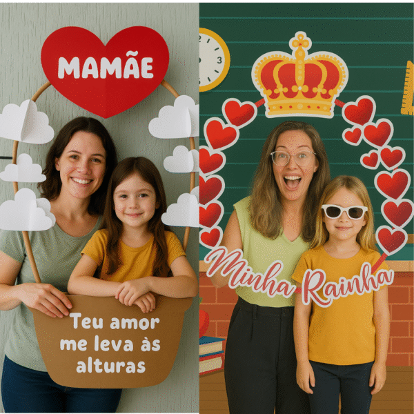Molde Decoração para Bambolê Dia das Mães - Arquivo Digital